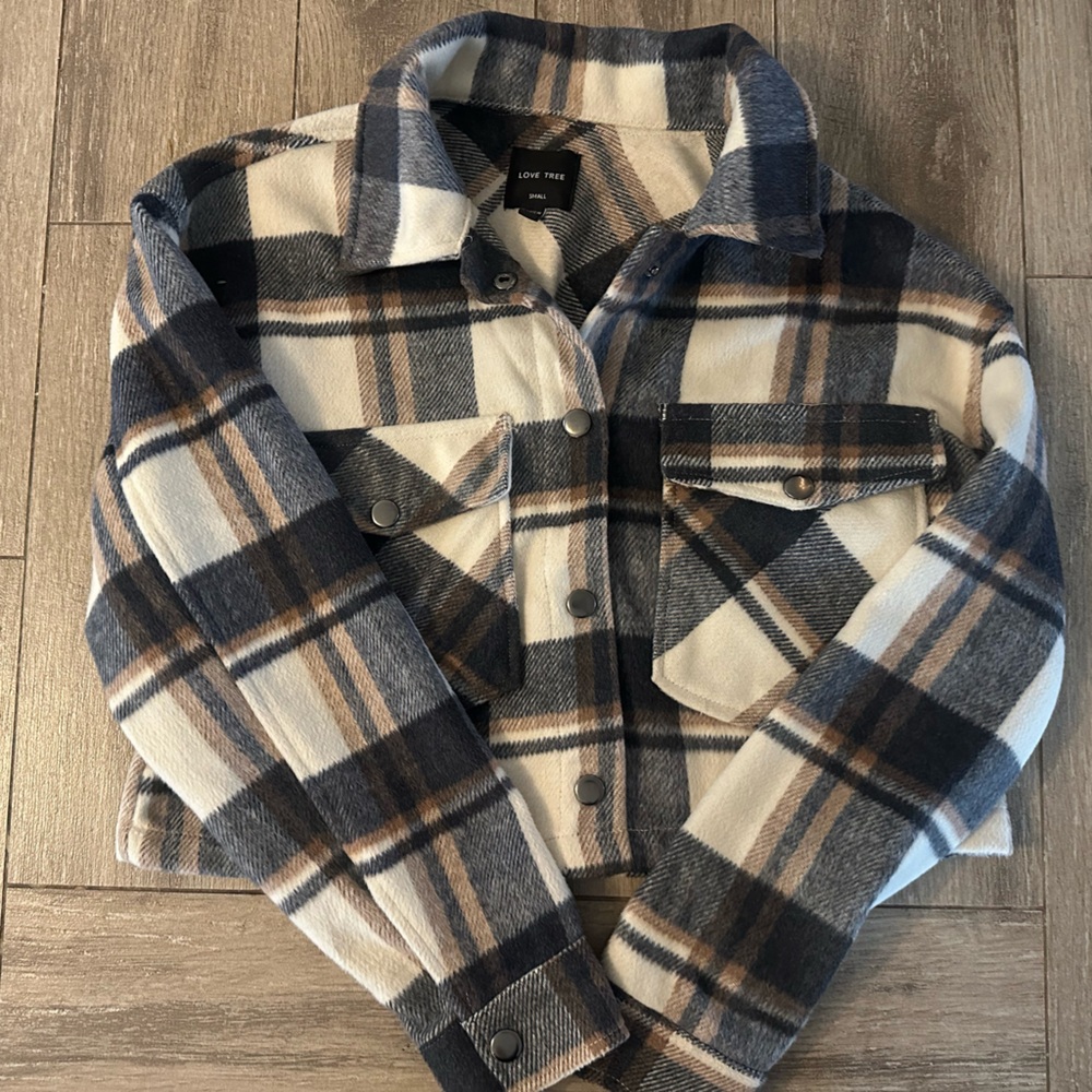 Love Tree Checkered Flannel Shirt